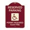 Signmission Reserved Parking Permit Required $100 Fine Heavy-Gauge Aluminum Sign, 24" x 18", BU-1824-23060 A-DES-BU-1824-23060 - alternate 1